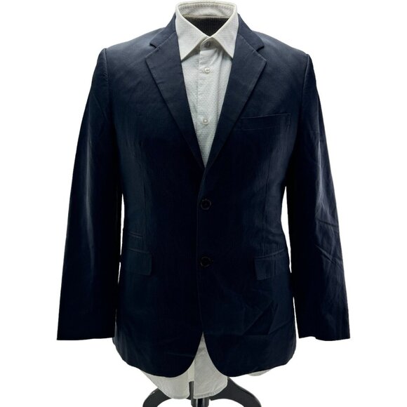 Theory Blue Stripe Cotton Blend 2 Button/Vent Blazer Mens Size 40R